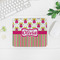 Pink Monsters & Stripes Rectangular Mouse Pad - LIFESTYLE 2