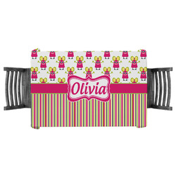 Pink Monsters & Stripes Tablecloth - 58"x58" (Personalized)