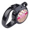 Pink Monsters & Stripes Retractable Dog Leash - Angle