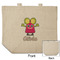 Pink Monsters & Stripes Reusable Cotton Grocery Bag - Front & Back View