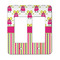 Pink Monsters & Stripes Rocker Light Switch Covers - Double - MAIN