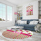 Pink Monsters & Stripes Round Area Rug - IN CONTEXT