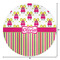 Pink Monsters & Stripes Round Area Rug - Size