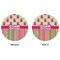 Pink Monsters & Stripes Round Linen Placemats - APPROVAL (double sided)