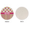 Pink Monsters & Stripes Round Linen Placemats - APPROVAL (single sided)