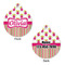 Pink Monsters & Stripes Round Pet Tag - Front & Back