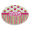 Pink Monsters & Stripes Round Stone Trivet - Angle View