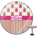 Pink Monsters & Stripes Round Table - 24" (Personalized)