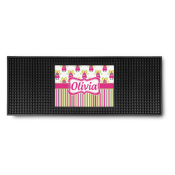 Pink Monsters & Stripes Rubber Bar Mat (Personalized)