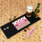 Pink Monsters & Stripes Rubber Bar Mat - IN CONTEXT