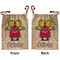 Pink Monsters & Stripes Santa Sack - Front & Back (Personalized)