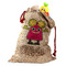 Pink Monsters & Stripes Santa Bag - Front (stuffed w toys) PARENT