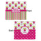 Pink Monsters & Stripes Security Blanket - Front & Back View