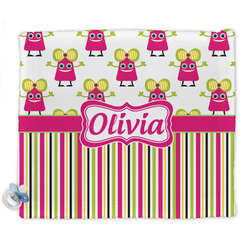 Pink Monsters & Stripes Security Blanket (Personalized)