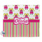 Pink Monsters & Stripes Security Blanket - Front View