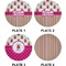 Pink Monsters & Stripes Set of Appetizer / Dessert Plates (Approval)