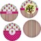 Pink Monsters & Stripes Set of Lunch / Dinner Plates