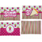 Pink Monsters & Stripes Set of Rectangular Appetizer / Dessert Plates
