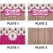 Pink Monsters & Stripes Set of Rectangular Appetizer / Dessert Plates (Approval)