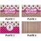 Pink Monsters & Stripes Set of Rectangular Dinner Plates (Approval)