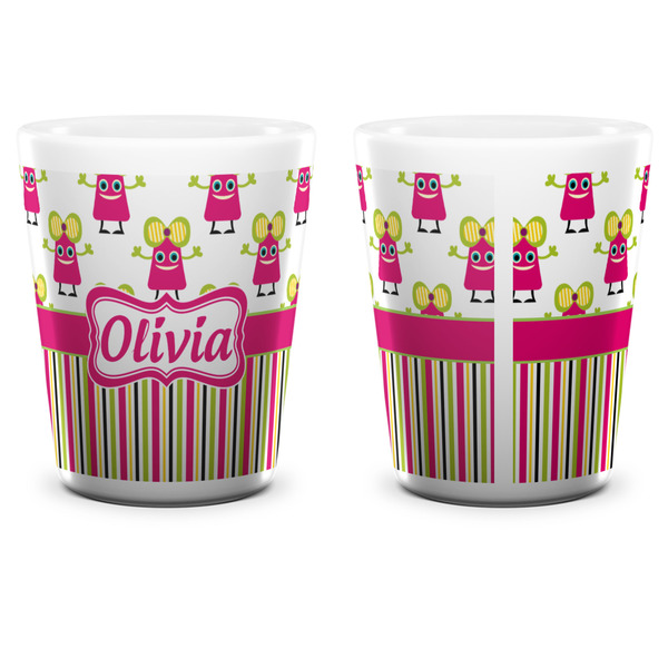 Pink Monsters & Stripes Shot Glass - White - APPROVAL