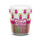 Pink Monsters & Stripes Ceramic Shot Glass - 1.5 oz - White - Set of 4 (Personalized)