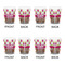 Pink Monsters & Stripes Shot Glass - White - Set of 4 - APPROVAL