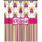 Pink Monsters & Stripes Extra Long Shower Curtain - 70"x84" (Personalized)