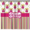 Pink Monsters & Stripes Shower Curtain - Custom Size (Personalized)