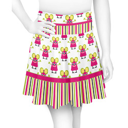 Pink Monsters & Stripes Skater Skirt - 2X Large
