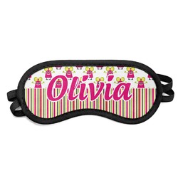 Pink Monsters & Stripes Sleeping Eye Mask (Personalized)