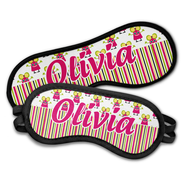 Pink Monsters & Stripes Sleeping Eye Masks - PARENT