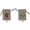 Pink Monsters & Stripes Small Burlap Gift Bag - Front and Back