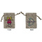 Pink Monsters & Stripes Small Burlap Gift Bag - Front & Back (Personalized)