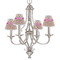Pink Monsters & Stripes Small Chandelier Shade - LIFESTYLE (on chandelier)