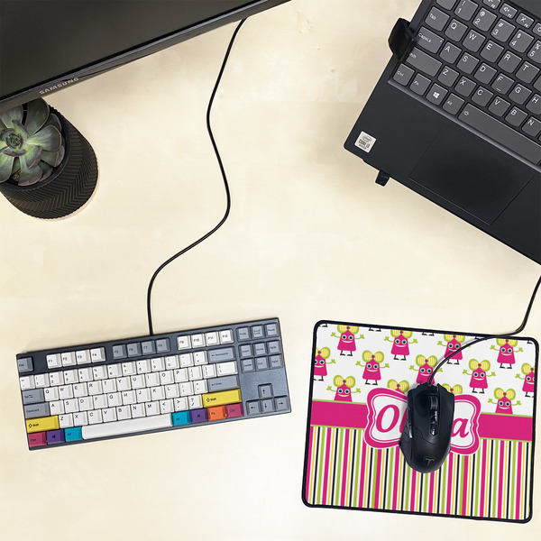 Pink Monsters & Stripes Small Gaming Mats - LIFESTYLE