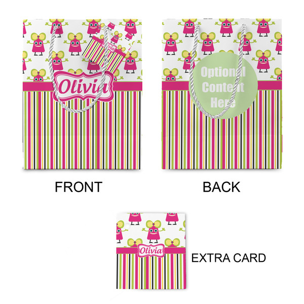 Pink Monsters & Stripes Small Gift Bag - Approval