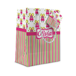 Pink Monsters & Stripes Small Gift Bag (Personalized)