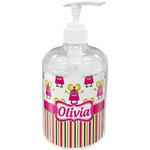 Pink Monsters & Stripes Acrylic Soap & Lotion Bottle (Personalized)