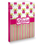 Pink Monsters & Stripes Softbound Notebook - 7.25" x 10" (Personalized)