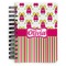 Pink Monsters & Stripes Spiral Journal Small - Front View