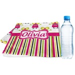 Pink Monsters & Stripes Sports & Fitness Towel (Personalized)