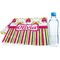 Pink Monsters & Stripes Sports Towel Folded with Water Bottle