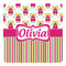 Pink Monsters & Stripes Square Decal - Small (Personalized)