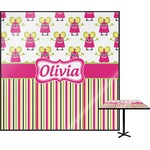 Pink Monsters & Stripes Square Table Top - 30" (Personalized)