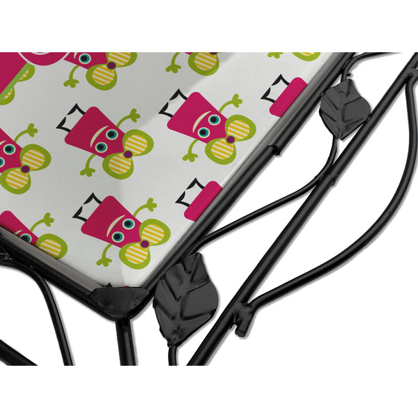 Pink Monsters & Stripes Square Trivet - Detail