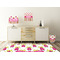Pink Monsters & Stripes Square Wall Decal Wooden Desk