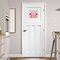 Pink Monsters & Stripes Square Wall Decal on Door