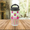 Pink Monsters & Stripes Stainless Steel Travel Cup Lifestyle