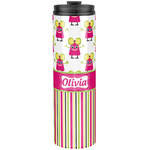 Pink Monsters & Stripes Stainless Steel Skinny Tumbler - 20 oz (Personalized)